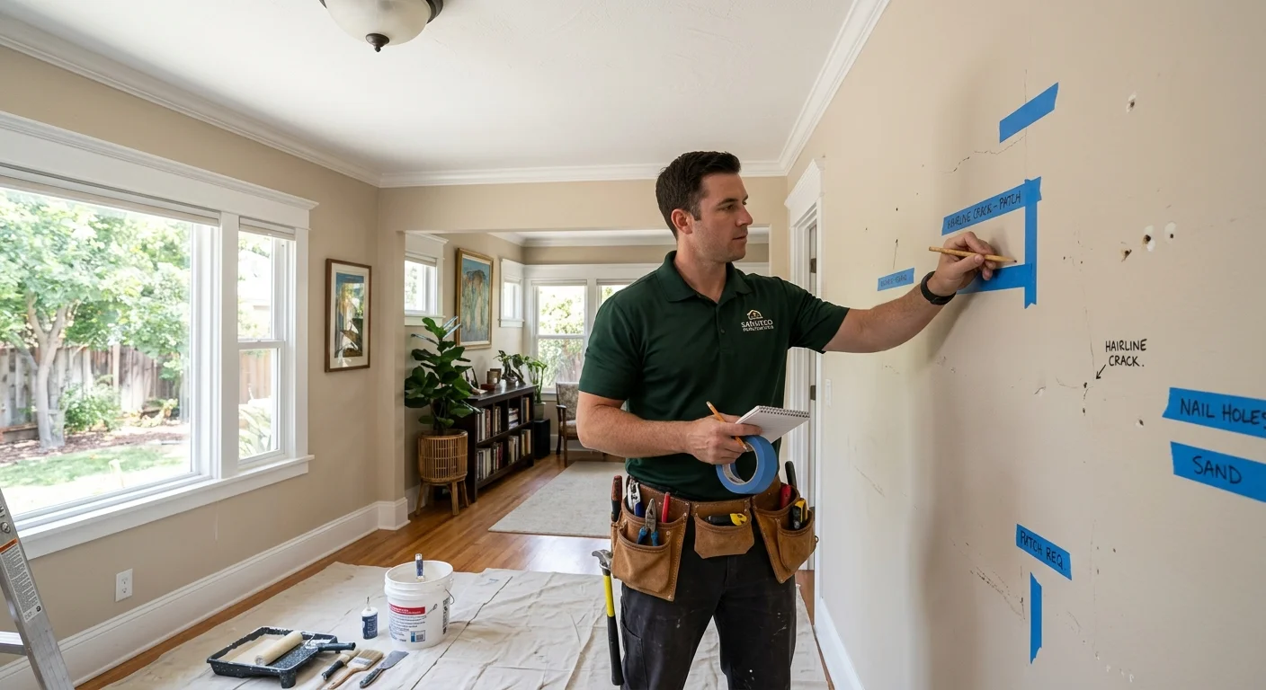 San Diego rooms marked for an interior painting proposal